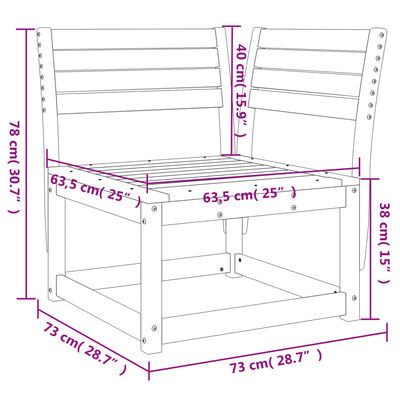 vidaXL Trädgårdssoffa hörn 73x73x78 cm massivt douglasträ