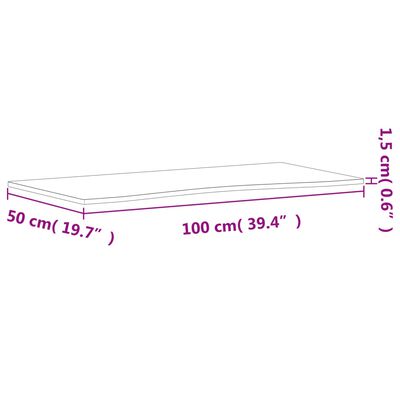 vidaXL Bordsskiva 100x(45-50)x1,5 cm massivt bokträ