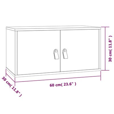 vidaXL Väggskåp 60x30x30 cm massiv furu