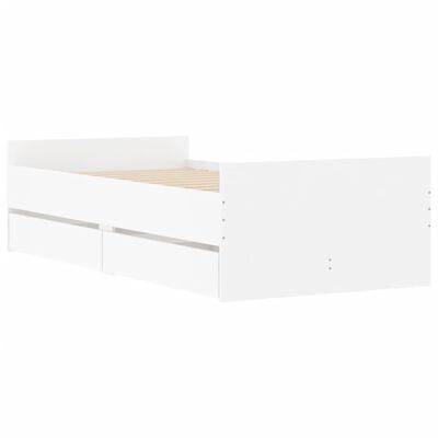 vidaXL Sängram med lådor vit 90x200 cm