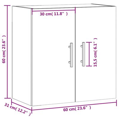 vidaXL Väggskåp vit 60x31x60 cm konstruerat trä