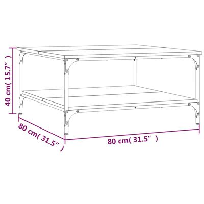 vidaXL Soffbord svart 80x80x40 cm konstruerat trä