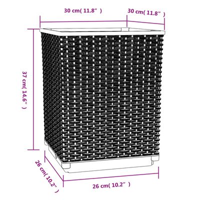 vidaXL Odlingslådor 4 st svart 30x30x37 cm polypropylen