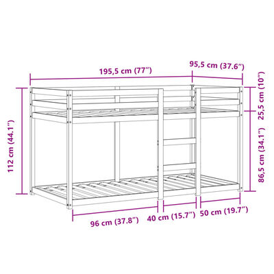 vidaXL Loftsäng med rutschkana rosa 90x190 cm massiv furu