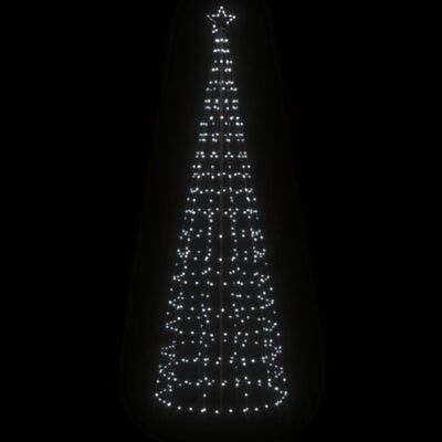 vidaXL Julgransbelysning med markspett 570 LEDs kallvitt 300 cm