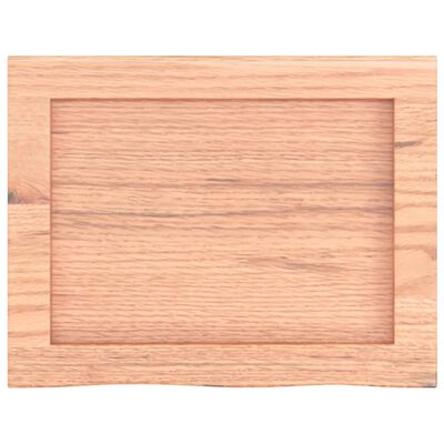 vidaXL Bänkskiva badrum ljusbrun 40x30x(2-6) cm behandlat massivt trä