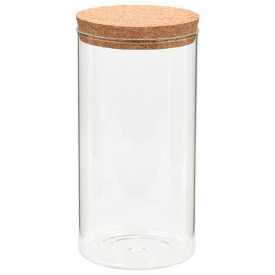 vidaXL Förvaringsburkar i glas med korklock 6 st 1400 ml