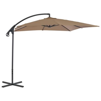vidaXL Frihängande parasoll med stålstång 250x250 cm taupe