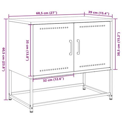 vidaXL TV-skåp antracit 68,5x39x60,5 cm stål