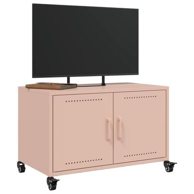 vidaXL Tv-bänk rosa 68x39x43,5 cm stål