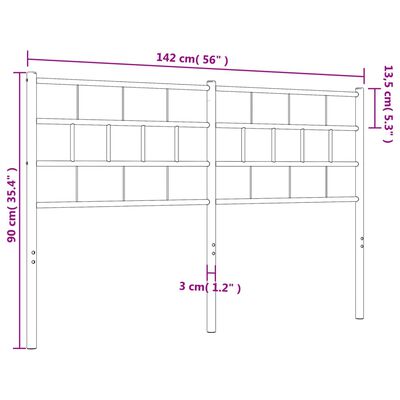 vidaXL Huvudgavel metall vit 135 cm