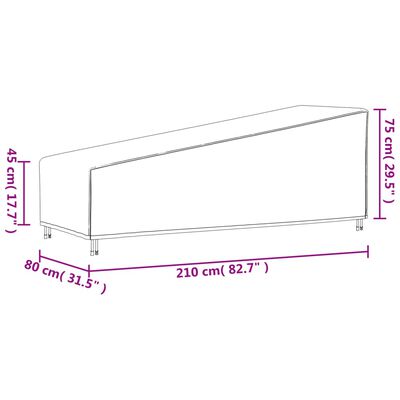 vidaXL Solstolsskydd svart 210x80x45/75 cm 420D oxford