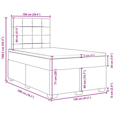 vidaXL Ramsäng med madrass mörkgrön 120x200 cm sammet