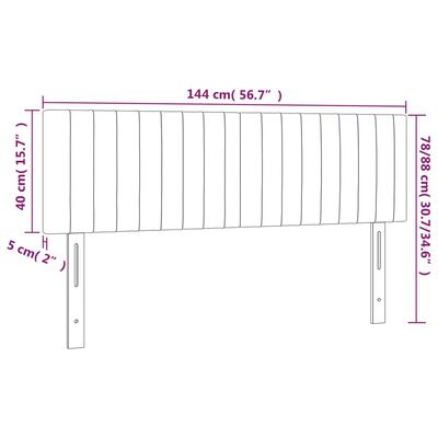 vidaXL Huvudgavlar 2 st mörkgrå 72x5x78/88 cm sammet