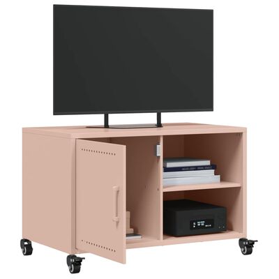 vidaXL Tv-bänk rosa 68x39x43,5 cm stål