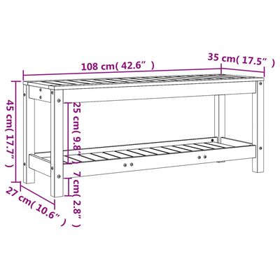 vidaXL Trädgårdsbänk 108x35x45 cm massivt douglasträ