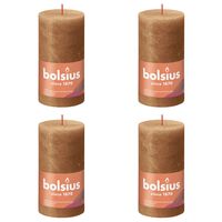 Bolsius Rustika blockljus 4-pack 130x68 mm kryddbrun
