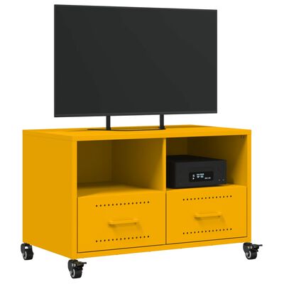 vidaXL Tv-bänk senapsgul 68x39x43,5 cm stål