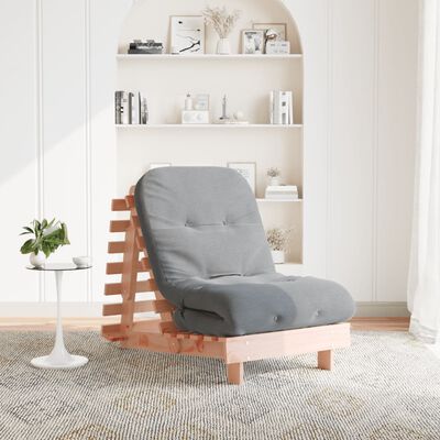 vidaXL Futonbäddsoffa med madrass 70x206x11 cm massivt douglasträ