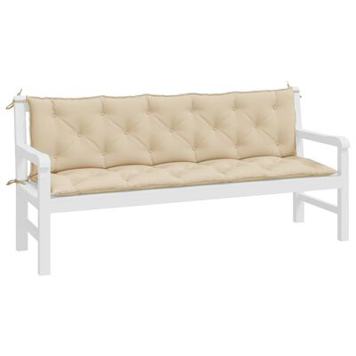 vidaXL Bänkdynor för trädgården 2st beige 180x50x7cm oxfordtyg