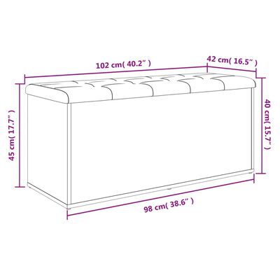 vidaXL Förvaringsbänk grå sonoma 102x42x45 cm konstruerat trä