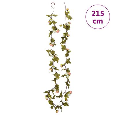 vidaXL Julkransar med blommor 6 st champagne 215 cm