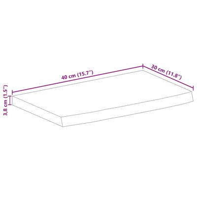 vidaXL Bordsskiva 40x30x3,8 cm levande kant massivt mangoträ