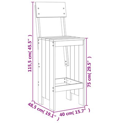 vidaXL Barpallar 2 st 40x48,5x115,5 cm massivt douglasträ