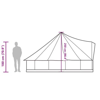 vidaXL Familjetält tipi 8 personer grön vattentätt