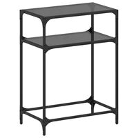 vidaXL Konsolbord med svart glasskiva 60x35x81 cm stål
