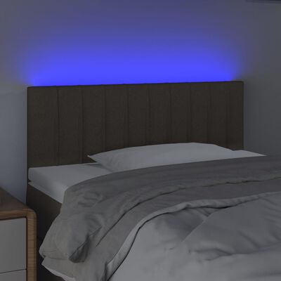 vidaXL Sänggavel LED taupe 80x5x78/88 cm tyg