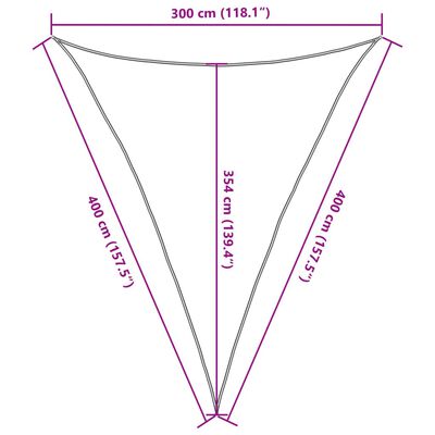 vidaXL Solsegel ljusgrå 3x4x4 m 100% polyesteroxford