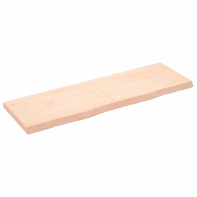 vidaXL Bänkskiva för badrum 160x50x(2-6) cm obehandlat massivt trä