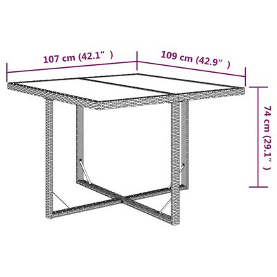 vidaXL Matgrupp för trädgården med dynor 9 delar konstrotting beige