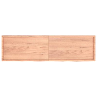 vidaXL Vägghylla ljusbrun 220x60x(2-6) cm behandlad massiv ek