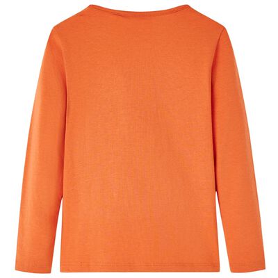 T-shirt med långa ärmar för barn stark orange 128