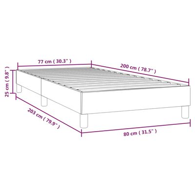 vidaXL Sängram mörkbrun 80x200 cm tyg