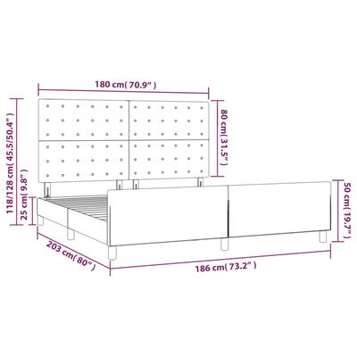 vidaXL Sängram med huvudgavel vit 180x200 cm konstläder