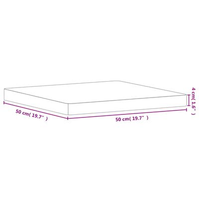 vidaXL Bordsskiva 50x50x4 cm fyrkantig massivt bokträ