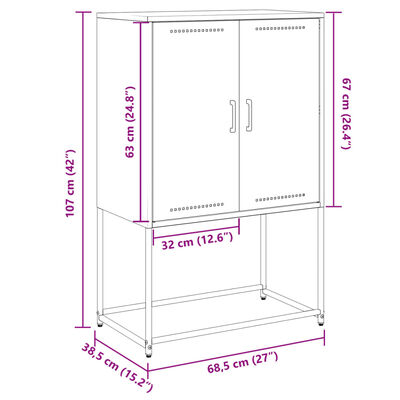 vidaXL TV-skåp olivgrön 68x39x60,5 cm stål