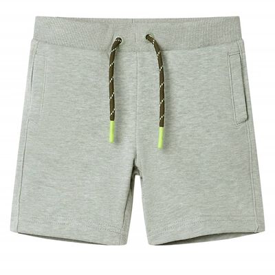 Barnshorts med snöre blandad ljus khaki melange 128