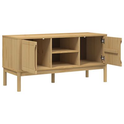 vidaXL Tv-bänk FLORO vaxbrun 114x43x55 cm massiv furu