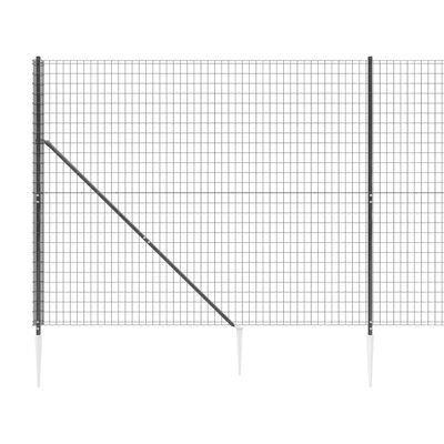 vidaXL Stängsel med markspett antracit 1,8x25 m