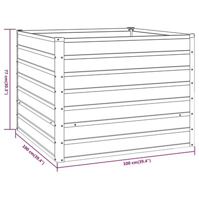 vidaXL Odlingslåda rostig 100x100x77 cm rosttrögt stål