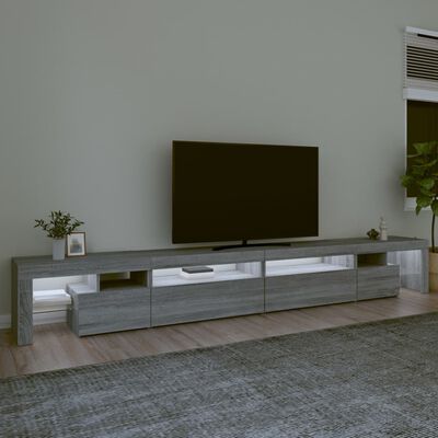 vidaXL Tv-bänk med LED-belysning grå sonoma 290x36,5x40 cm