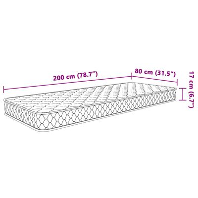 vidaXL Memoryskummadrass vit 80x200x17 cm