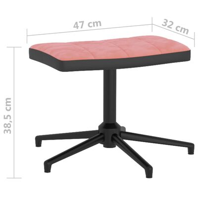 vidaXL Vilstol med fotpall rosa sammet och PVC