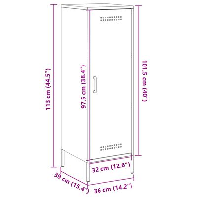 vidaXL Högskåp vit 36x39x113 cm stål