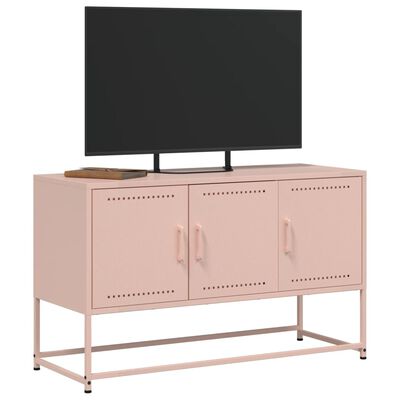 vidaXL TV-skåp rosa 100,5x39x60,5 cm stål