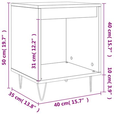 vidaXL Sängbord 2 st vit 40x35x50 cm konstruerat trä